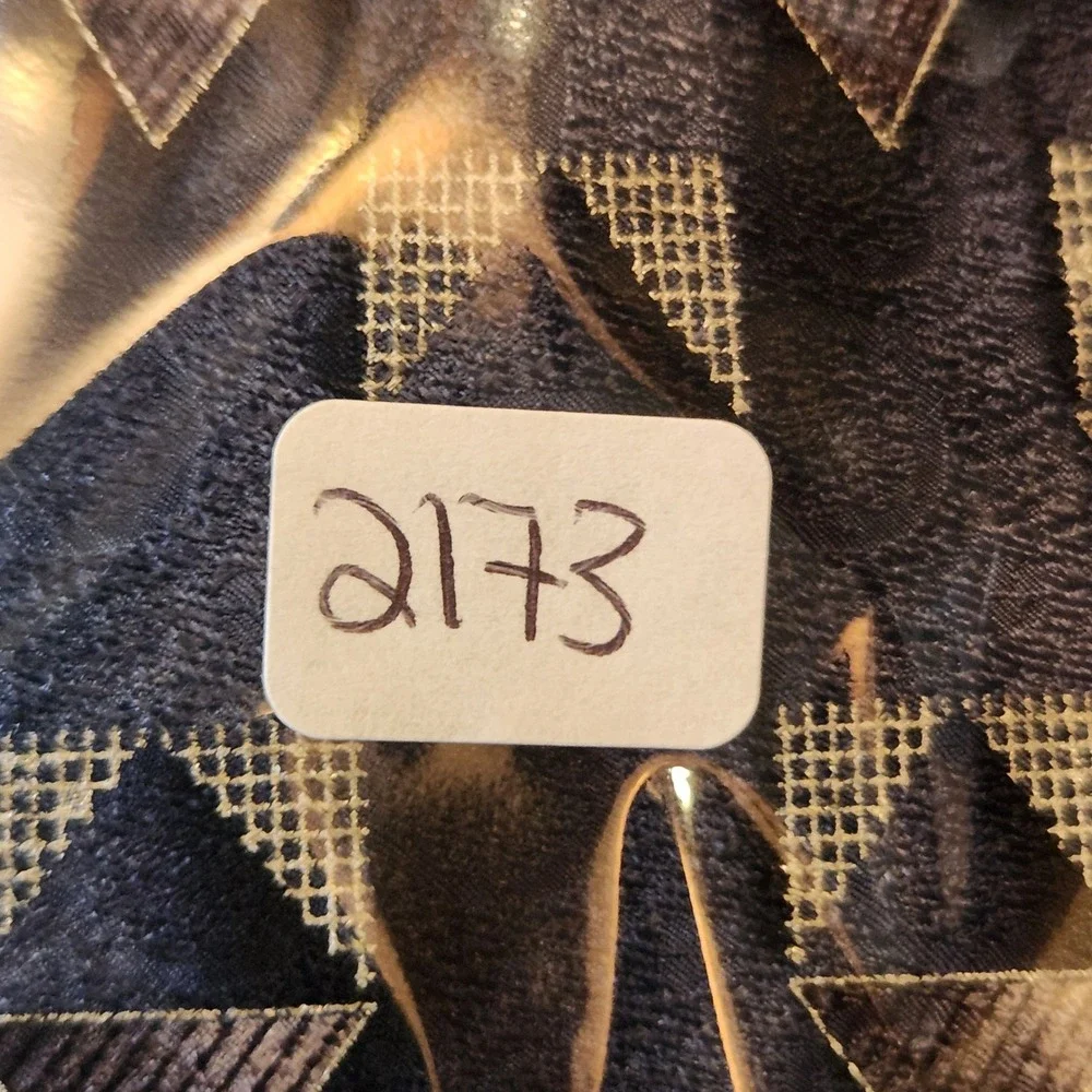 Jimmy Z Silk Necktie Mens OS Blue Gold Leaf Print Excellent Vintage Willis Reed